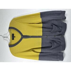 Women’s M Rag & Bone Cardigan Yellow Gray Colorblock Button Front Pockets